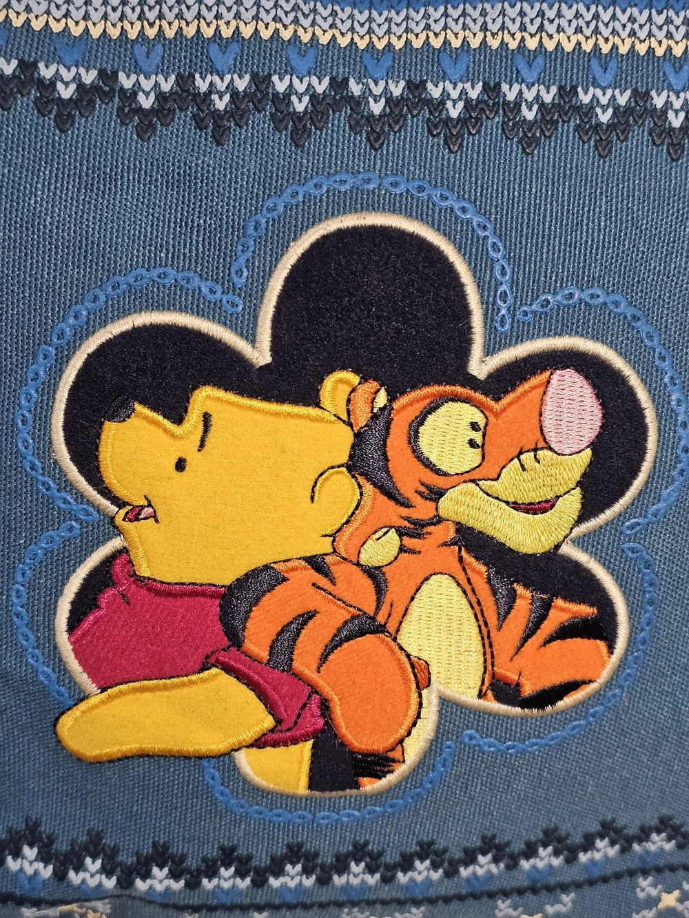 Vintage Y2K Disney Winnie the Pooh Tigger Embroidered Blue Backpack
